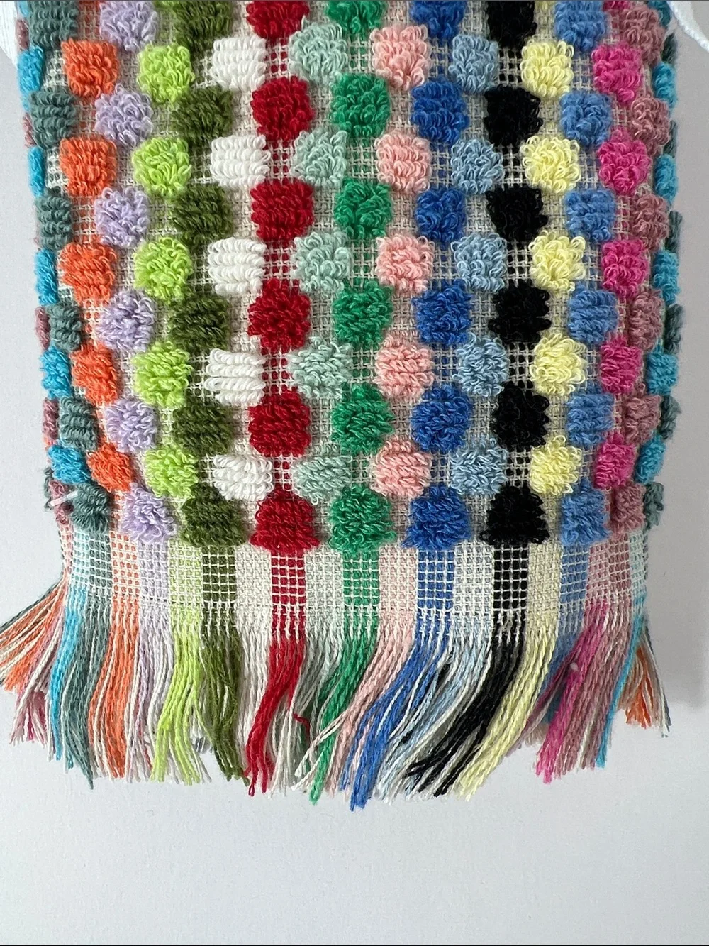 Rachel Zoe Hand Tip Towels Multicolor Stripe Dots Fringe Colorful 2 Pcs NEW